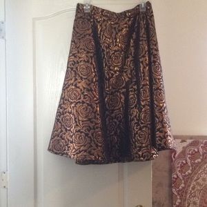 Betty Page gold and black skirt